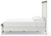 Benchcraft White/Brown King Panel Bed with Storage