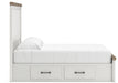 Benchcraft White/Brown King Panel Bed with Storage