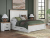 Benchcraft White/Brown King Panel Bed with Storage