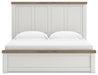 Benchcraft White/Brown King Panel Bed with Storage