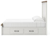 Benchcraft White/Brown King Panel Bed with Storage