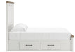Benchcraft White/Brown King Panel Bed with Storage