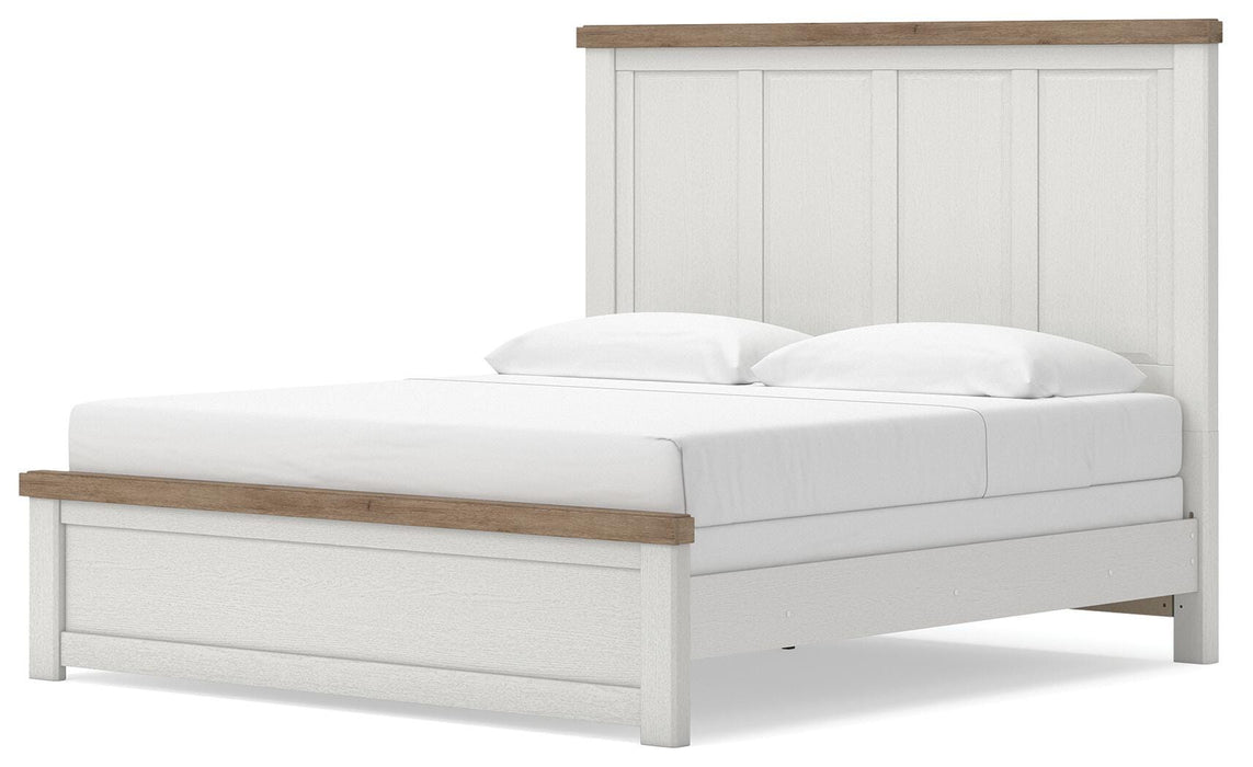 Benchcraft White/Brown King Panel Bed