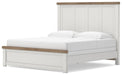 Benchcraft White/Brown King Panel Bed