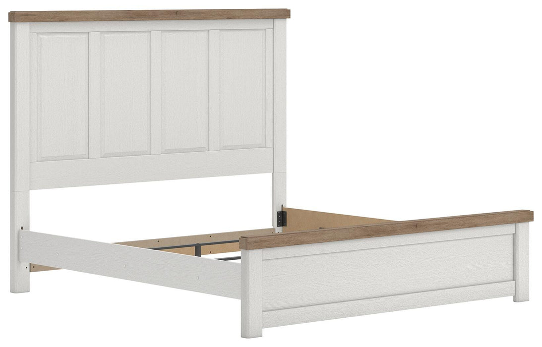 Benchcraft White/Brown King Panel Bed