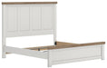 Benchcraft White/Brown King Panel Bed