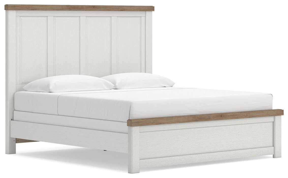 Benchcraft White/Brown King Panel Bed
