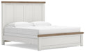 Benchcraft White/Brown King Panel Bed