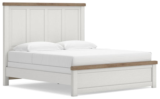 Benchcraft White/Brown King Panel Bed