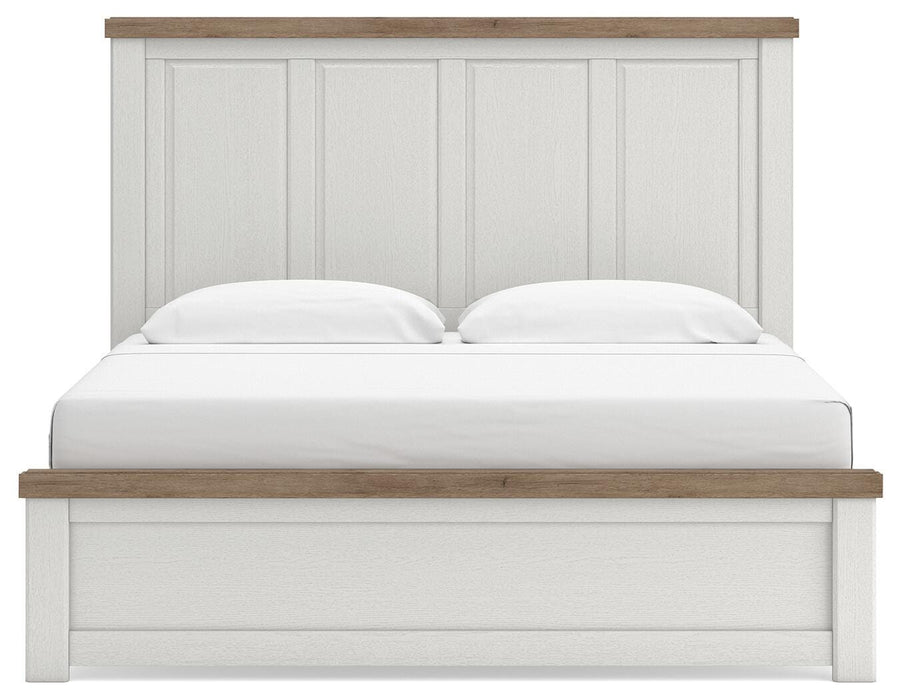 Benchcraft White/Brown King Panel Bed