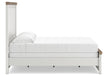 Benchcraft White/Brown King Panel Bed
