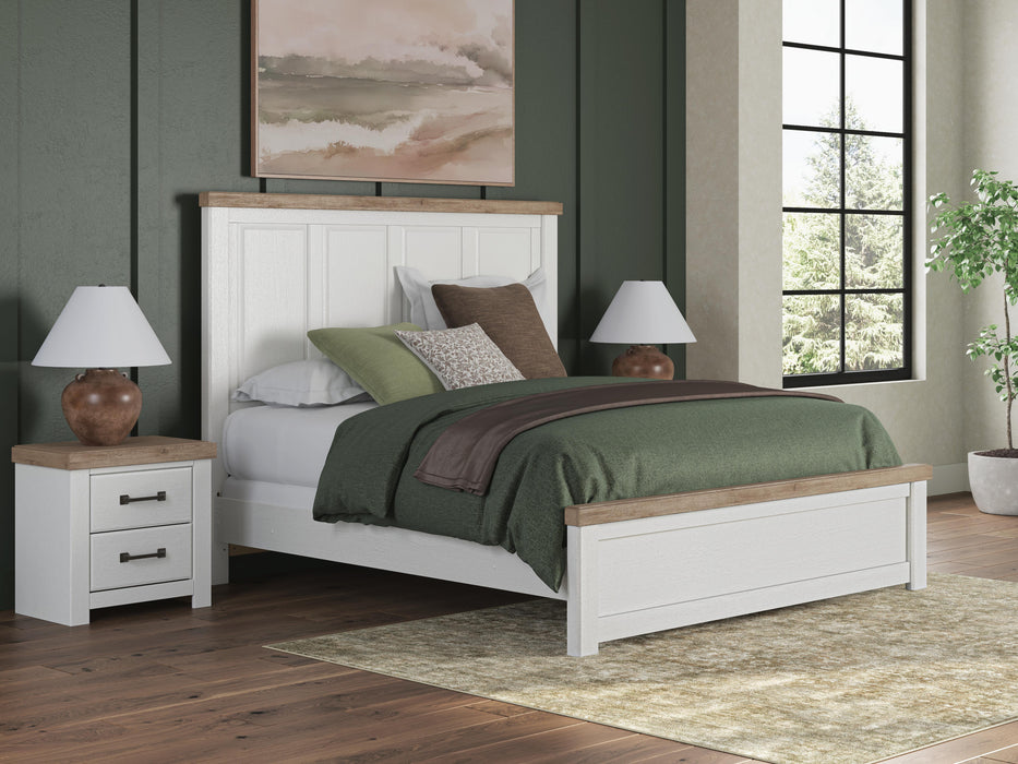 Benchcraft White/Brown King Panel Bed
