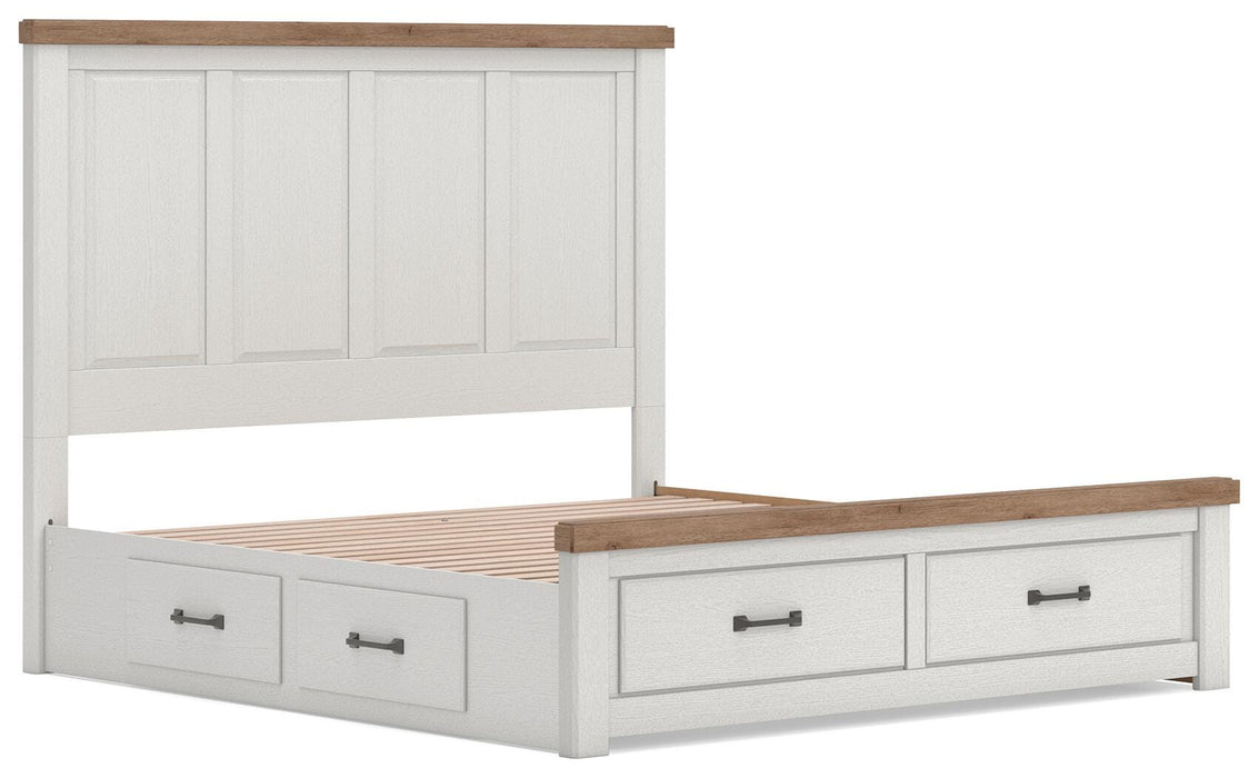 Benchcraft White/Brown King Panel Storage Bed