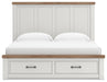 Benchcraft White/Brown King Panel Storage Bed