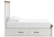 Benchcraft White/Brown King Panel Storage Bed