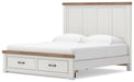 Benchcraft White/Brown King Panel Storage Bed