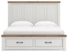 Benchcraft White/Brown King Panel Storage Bed