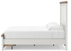 Benchcraft White/Brown King Panel Storage Bed