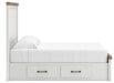 Benchcraft White/Brown King Panel Storage Bed