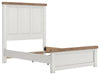 Benchcraft White/Brown Full Panel Bed