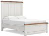 Benchcraft White/Brown Full Panel Bed