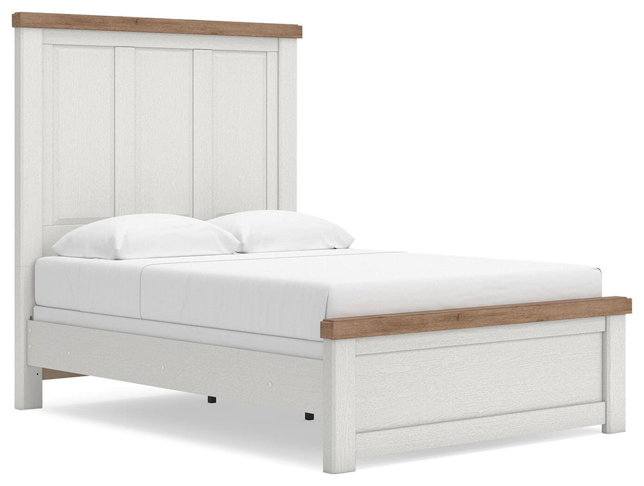Benchcraft White/Brown Full Panel Bed