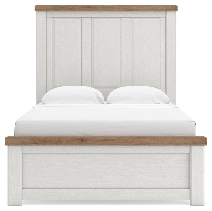 Benchcraft White/Brown Full Panel Bed