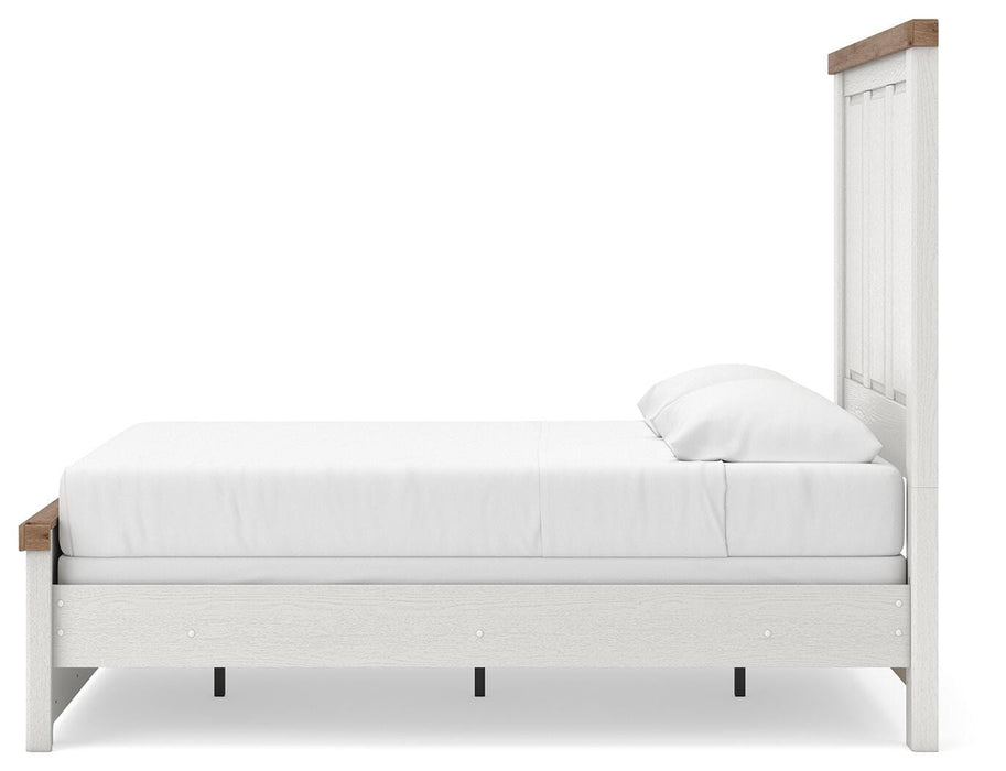 Benchcraft White/Brown Full Panel Bed