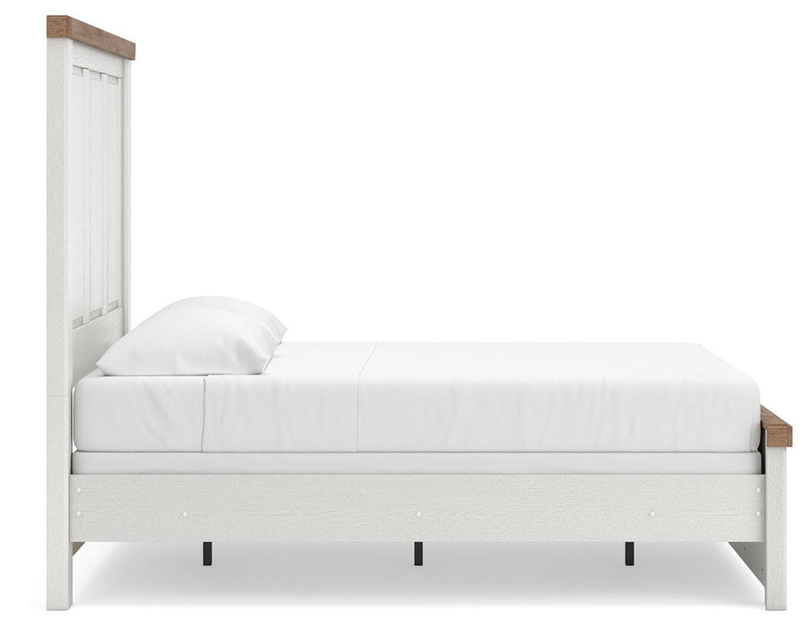 Benchcraft White/Brown Full Panel Bed