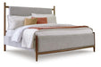 Signature Design Brown Queen Upholstered Panel Bed