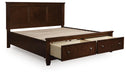 Signature Design Brown King Panel Storage Bed
