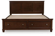 Signature Design Brown King Panel Storage Bed