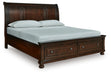 Millennium Rustic Brown King Sleigh Storage Bed