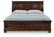 Millennium Rustic Brown King Sleigh Storage Bed