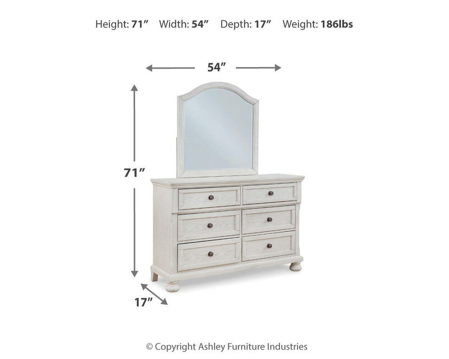 Signature Design Antique White Dresser and Mirror