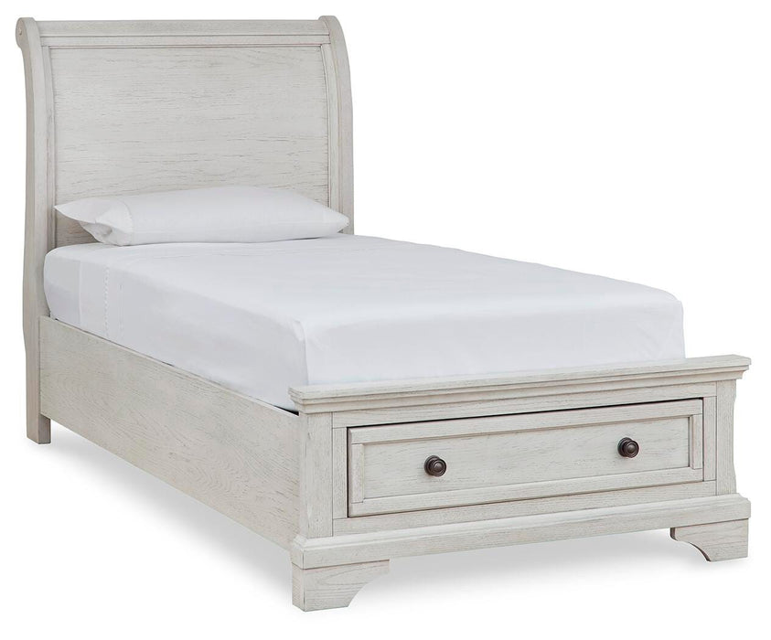 Signature Design Antique White Twin Sleigh Storage Bed