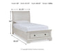Signature Design Antique White Twin Sleigh Storage Bed