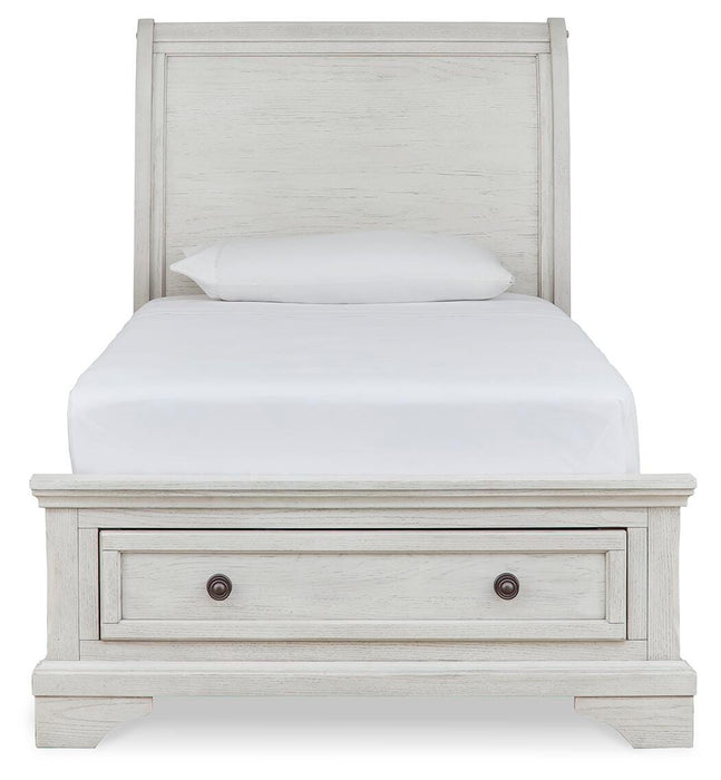 Signature Design Antique White Twin Sleigh Storage Bed