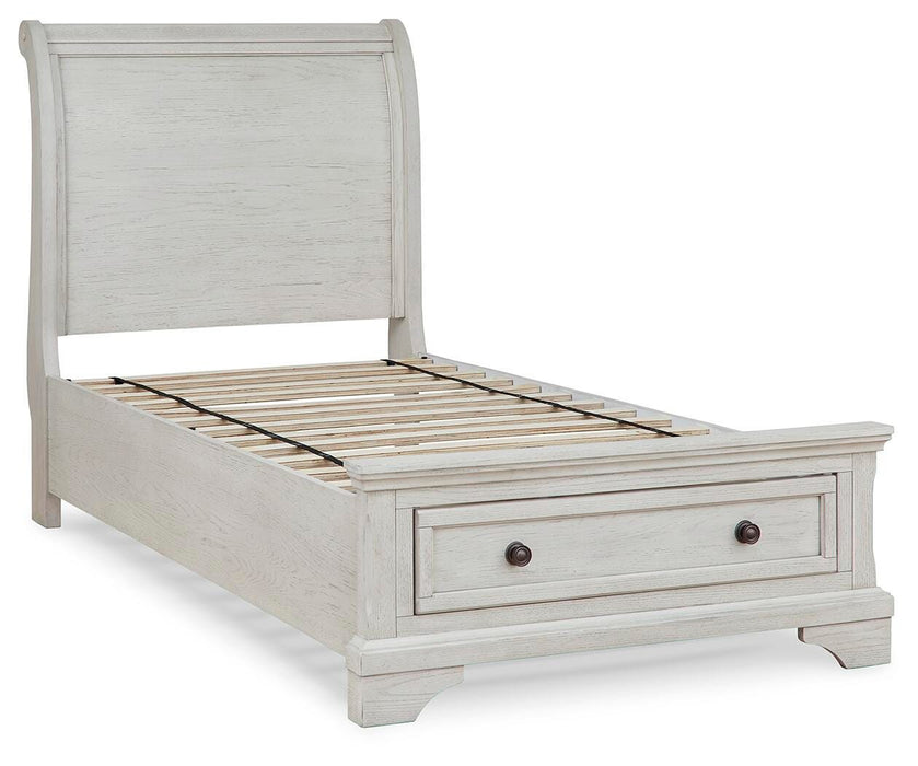 Signature Design Antique White Twin Sleigh Storage Bed