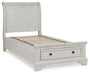 Signature Design Antique White Twin Sleigh Storage Bed