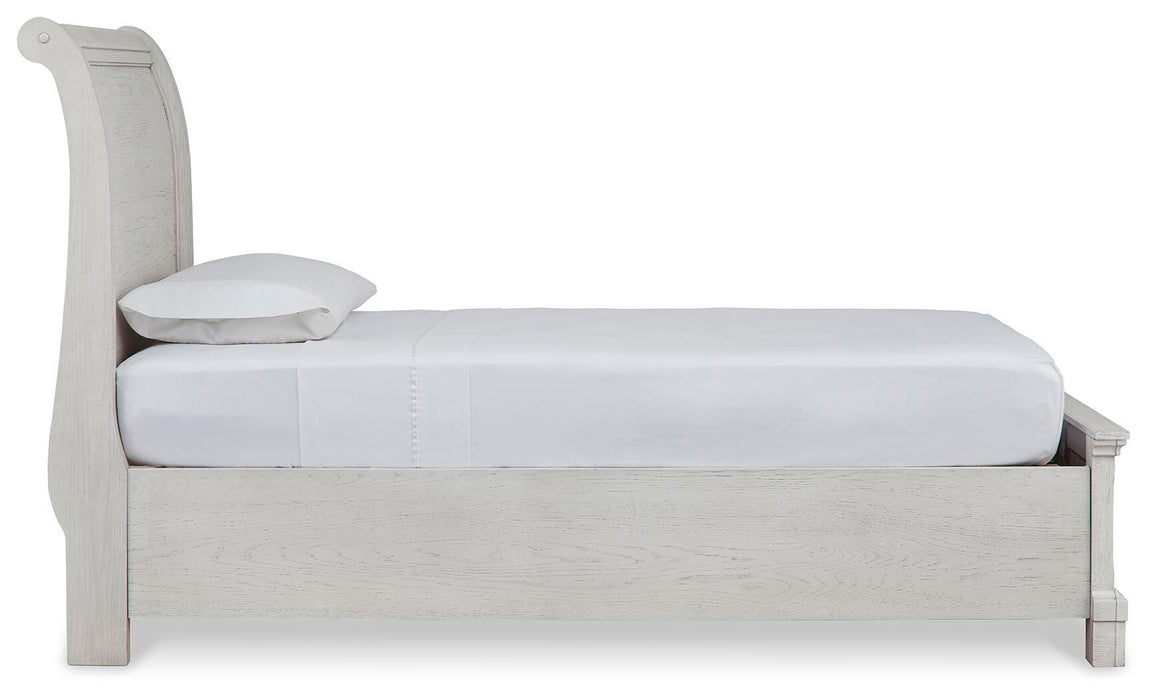 Signature Design Antique White Twin Sleigh Storage Bed