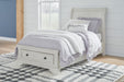 Signature Design Antique White Twin Sleigh Storage Bed