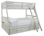 Signature Design Antique White Twin over Full Bunk Bed with Storage