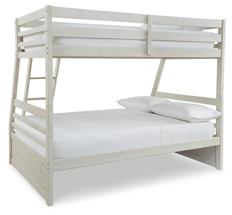 Signature Design Antique White Twin over Full Bunk Bed with Storage