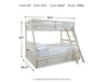 Signature Design Antique White Twin over Full Bunk Bed with Storage