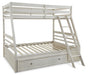 Signature Design Antique White Twin over Full Bunk Bed with Storage