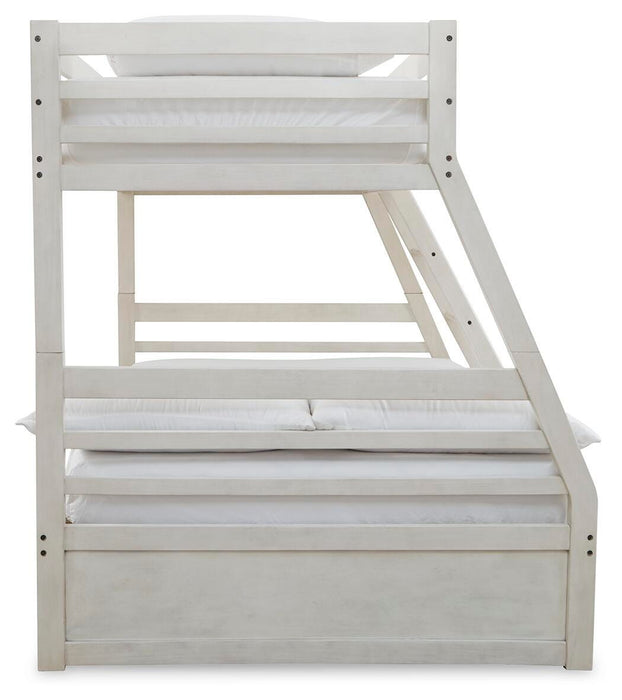 Signature Design Antique White Twin over Full Bunk Bed with Storage