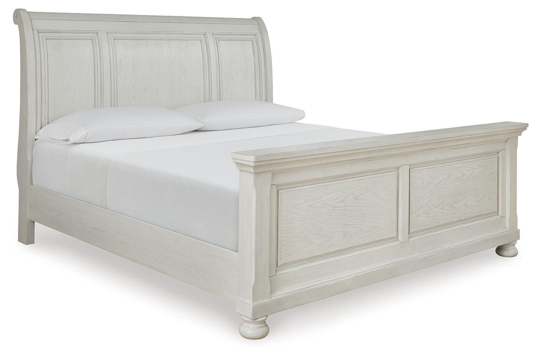 Signature Design Antique White King Sleigh Bed
