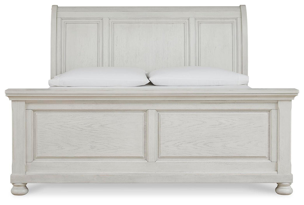 Signature Design Antique White King Sleigh Bed
