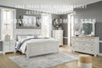 Signature Design Antique White Vanity/UPH Stool (2/CN)